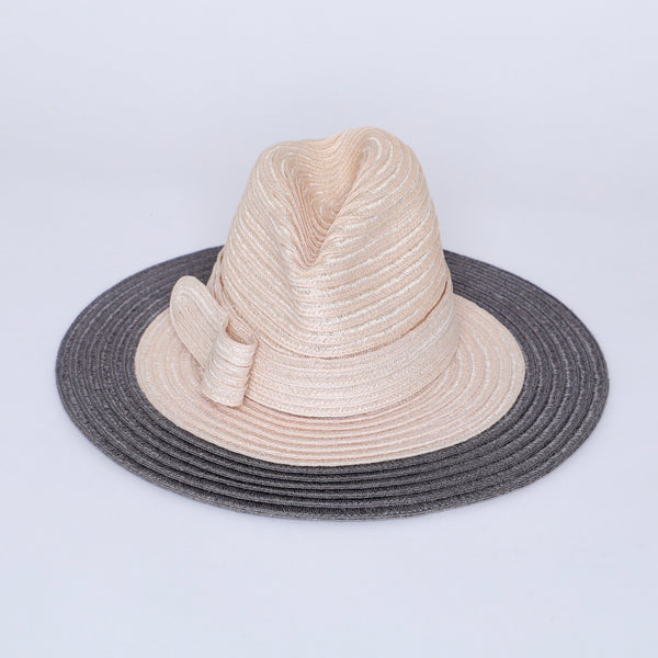 SALE - TWO TONE WIDE BRIM FEDORA - SMALL