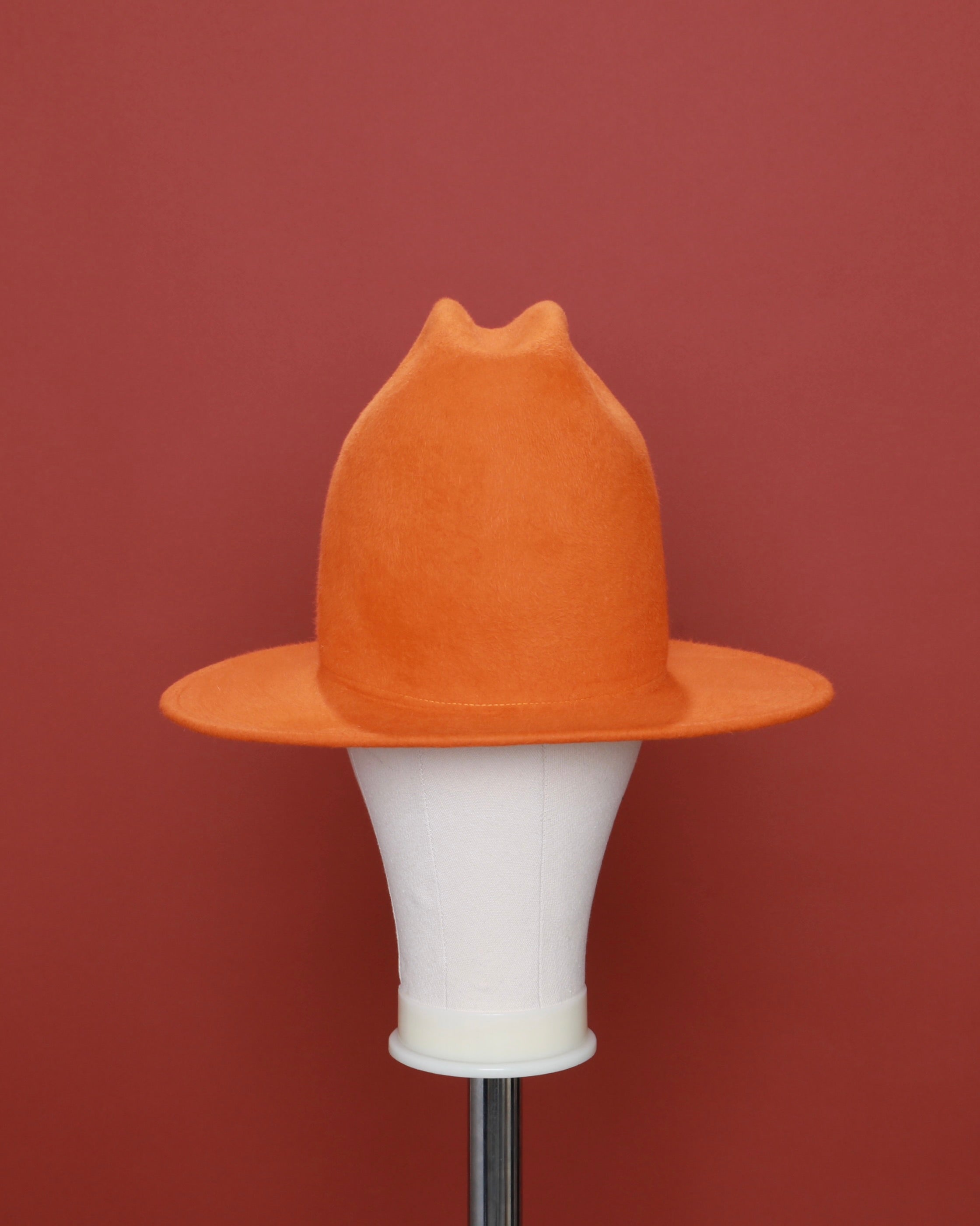 PF ORANGE TALL WESTERN FLAT BRIM HAT - L/XL