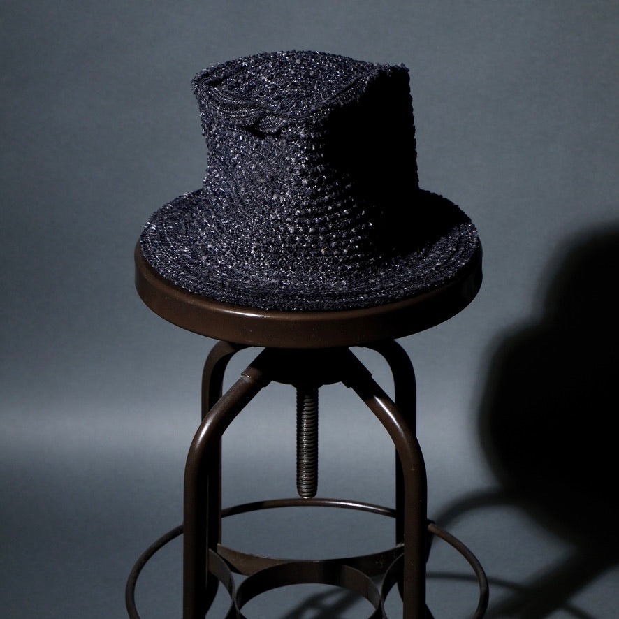 FS - TWEED BIG SMASHED FEDORA HAT - L/XL