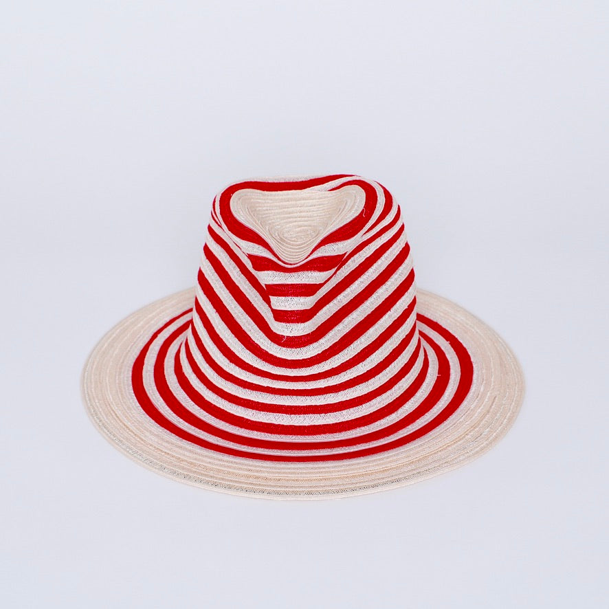 SALE - STRIPED FEDORA HAT - S/M