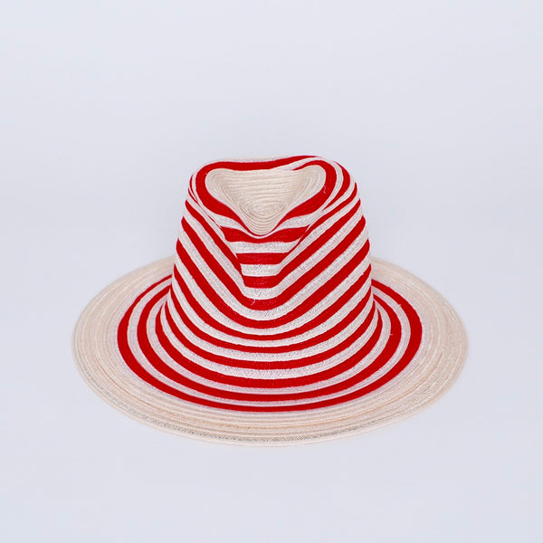 SALE - STRIPED FEDORA HAT - M/L