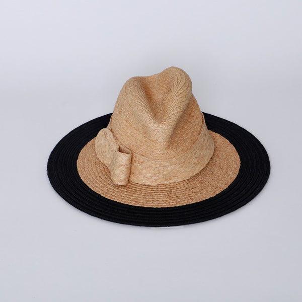 SALE - TWO TONE WIDE BRIM FEDORA - SMALL