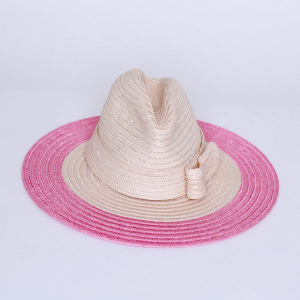 SALE - TWO TONE WIDE BRIM FEDORA - SMALL