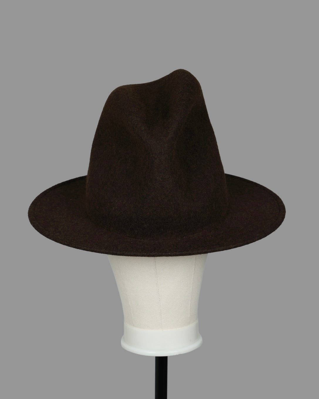 YOKO OVAL BRIM FEDORA - DARK BROWN - L/XL