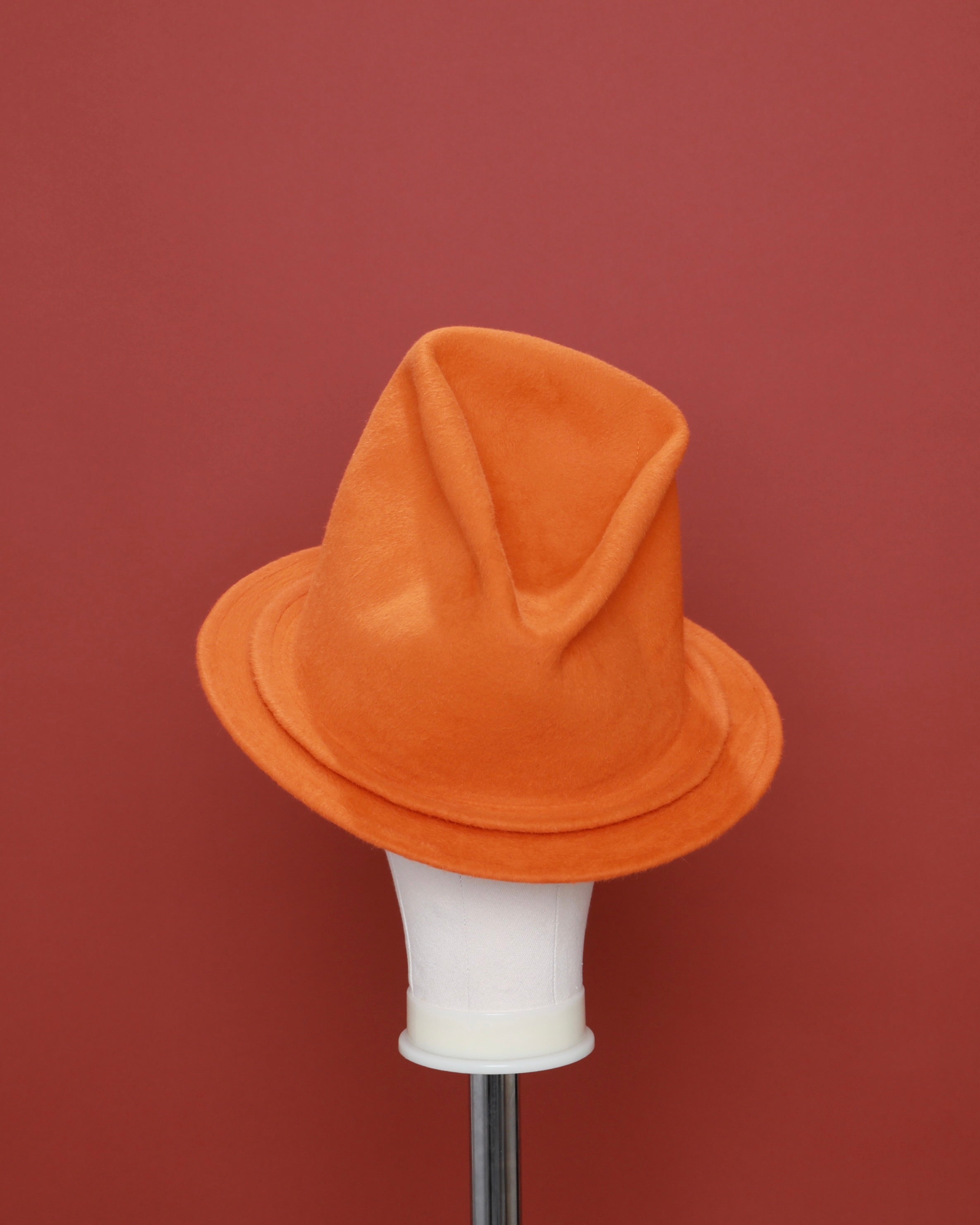 PF ORANGE BIG SMASHED FEDORA HAT - M/L