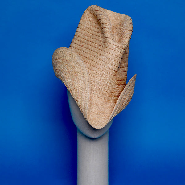 BIG WESTERN HAT IN NATURAL RAFFIA
