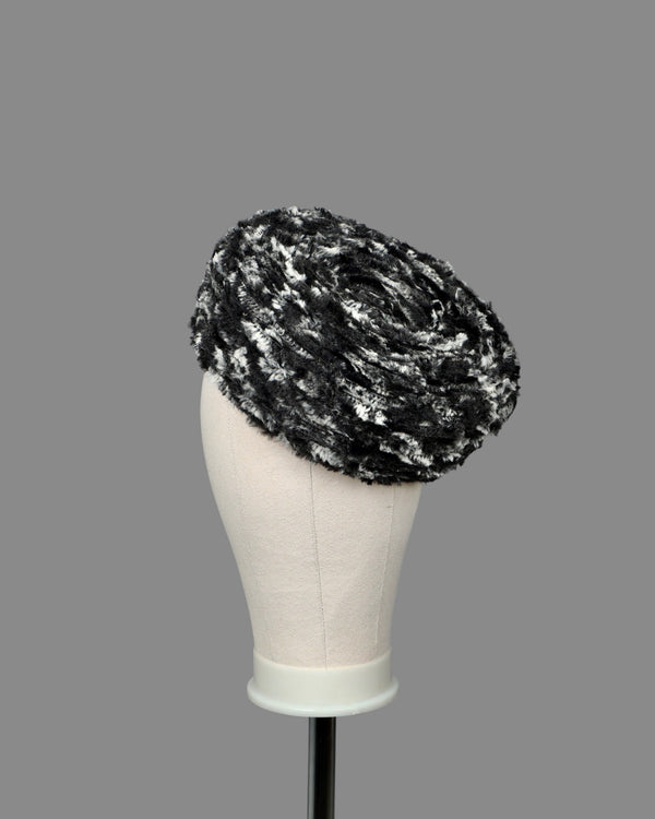 FAUX FUR PILLBOX HAT - O/S