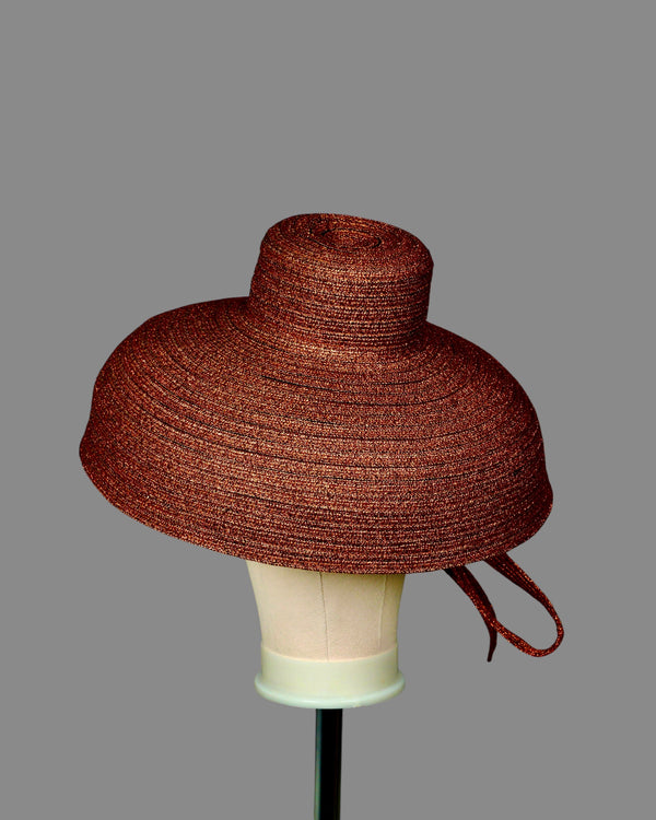 METALLIC LAMPSHADE HAT - O/S
